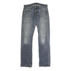 LEVI'S 501 Mens Jeans Blue Regular Straight Denim Medium W36 L35 Classic Button