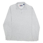 CHAPS Mens Grey Pullover Plain 1/4 Zip Cotton Jumper M Casual Comfortable