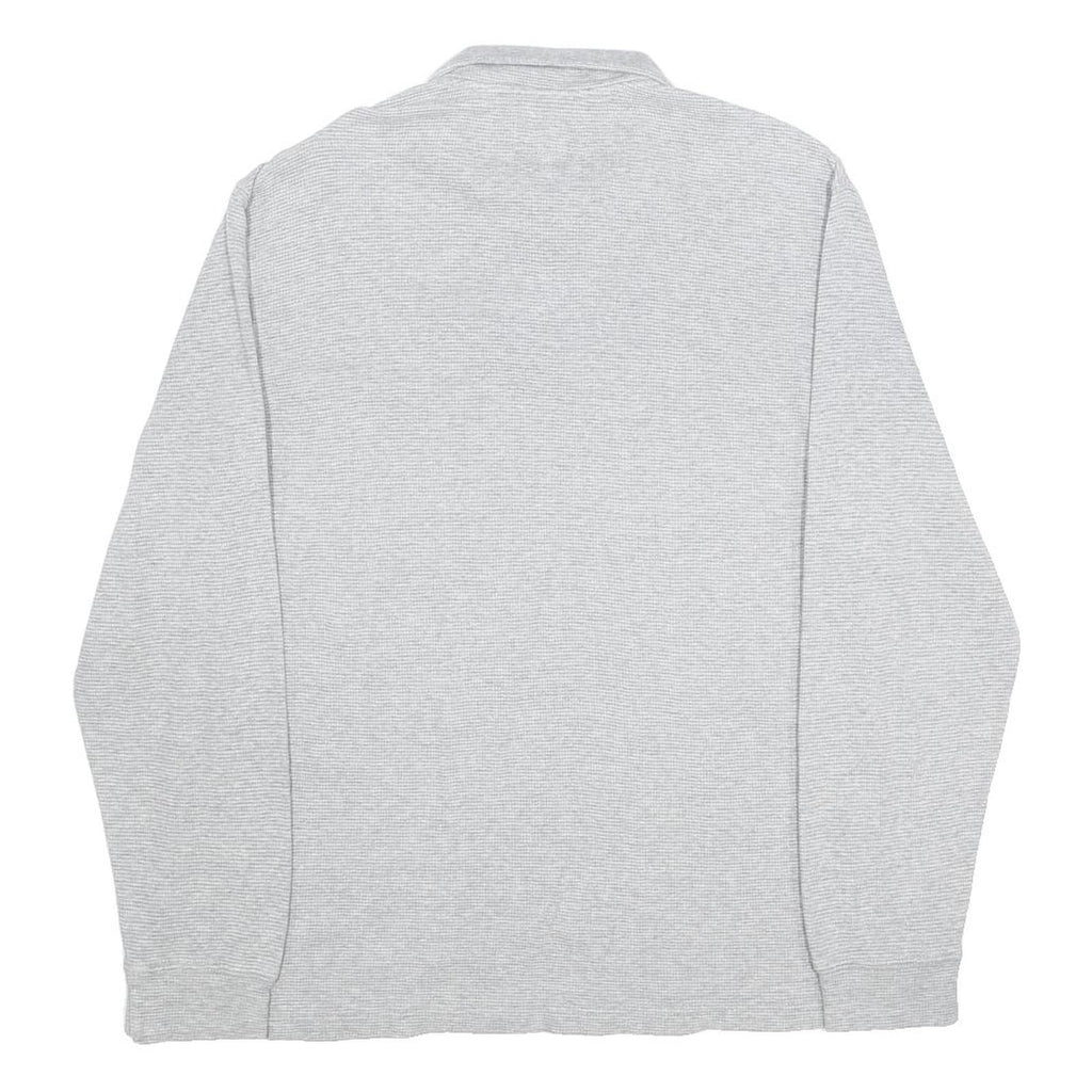 CHAPS Mens Grey Pullover Plain 1/4 Zip Cotton Jumper M Casual Comfortable