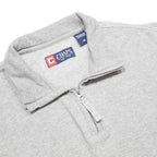 CHAPS Mens Grey Pullover Plain 1/4 Zip Cotton Jumper M Casual Comfortable