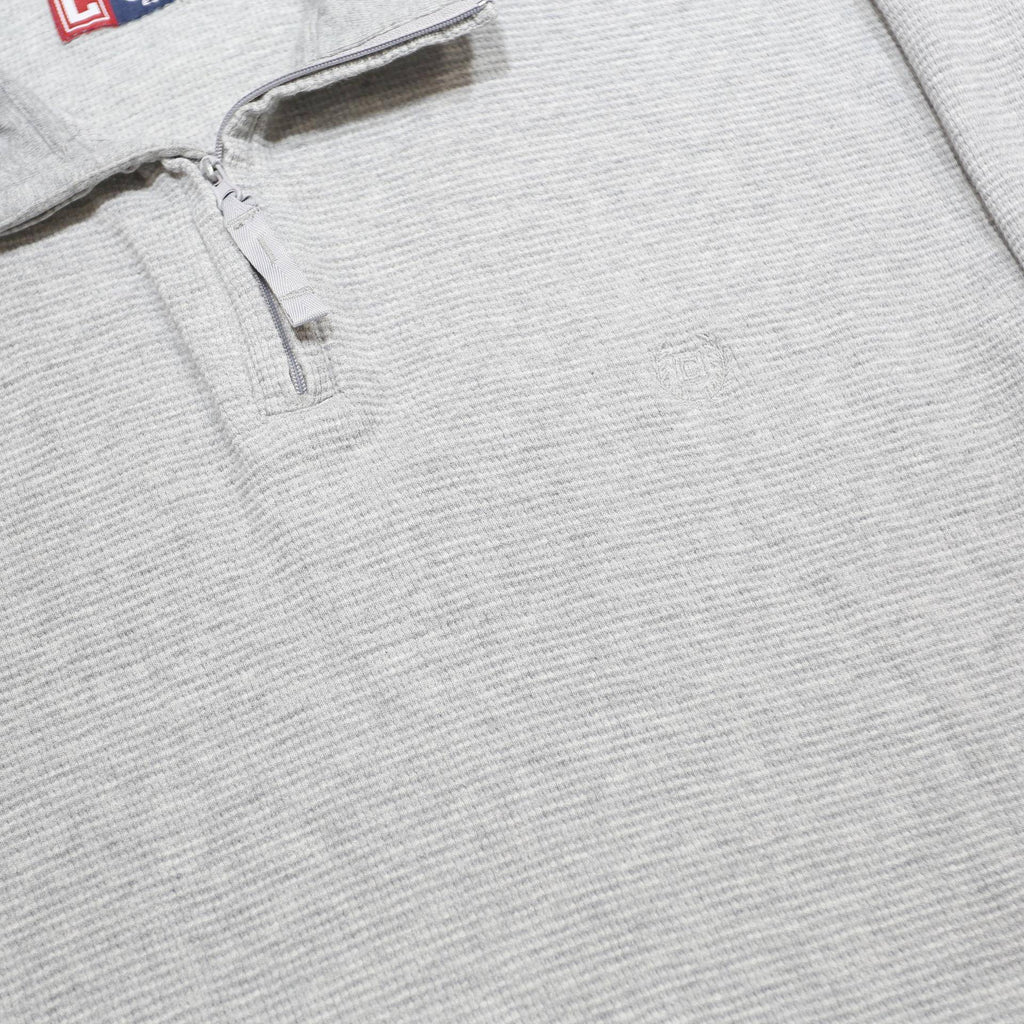 CHAPS Mens Grey Pullover Plain 1/4 Zip Cotton Jumper M Casual Comfortable