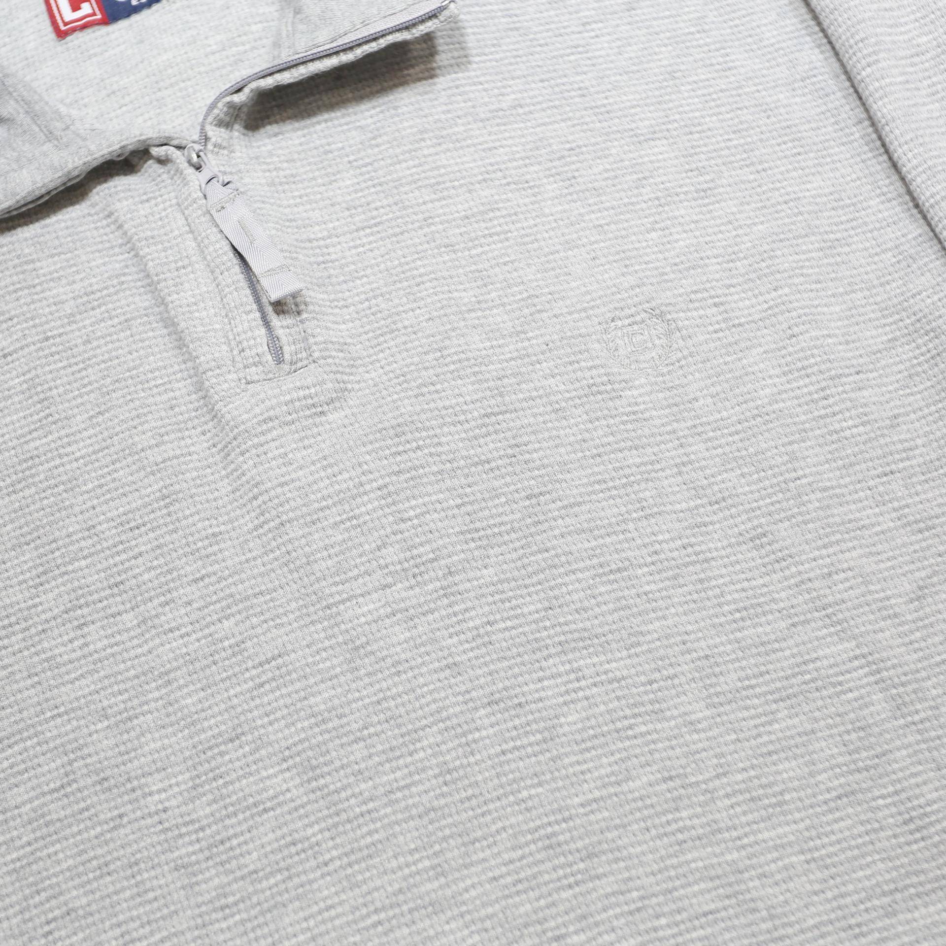 CHAPS Mens Grey Pullover Plain 1/4 Zip Cotton Jumper M Casual Comfortable