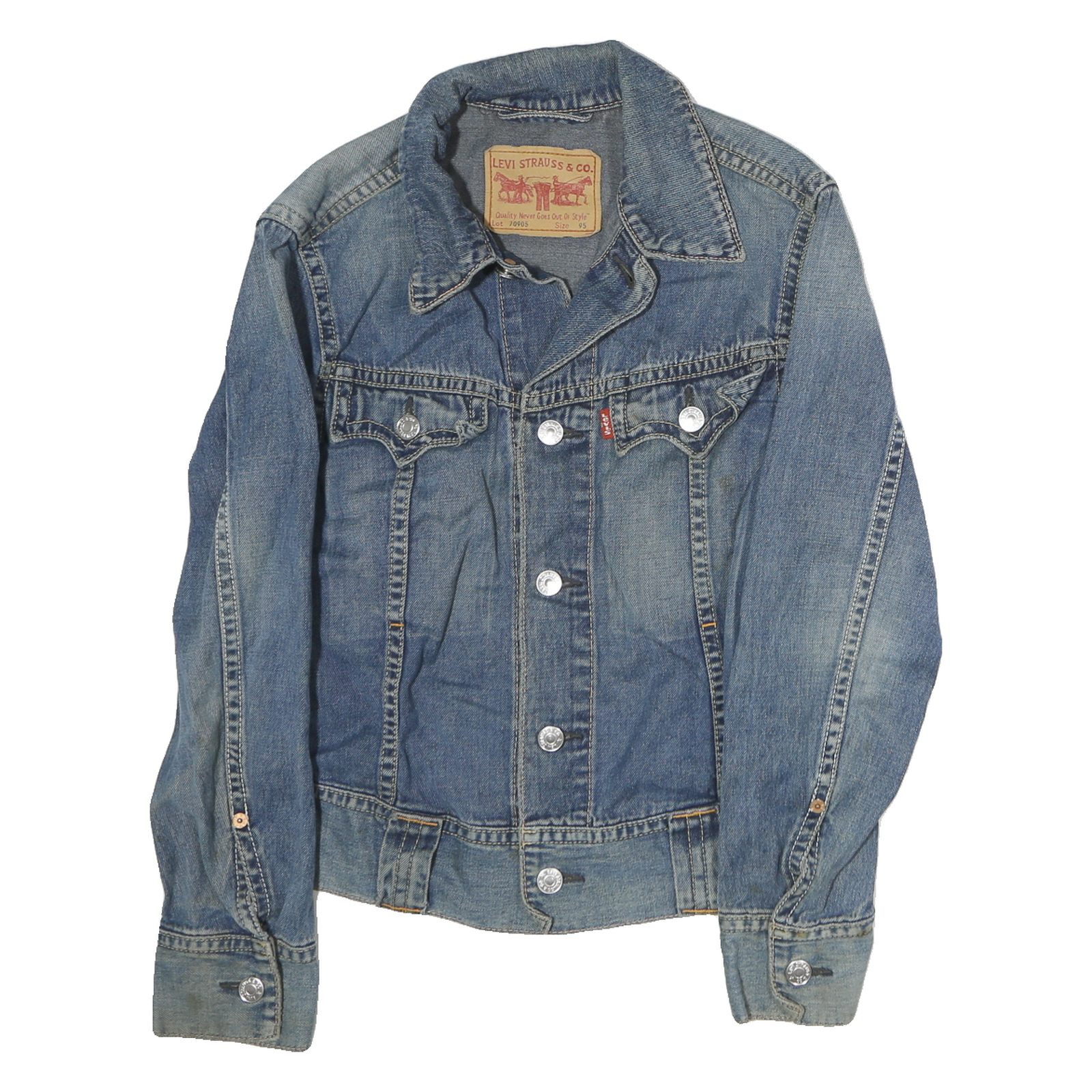 LEVI'S Mens Blue Denim Button Jacket M Cotton Classic Western Style
