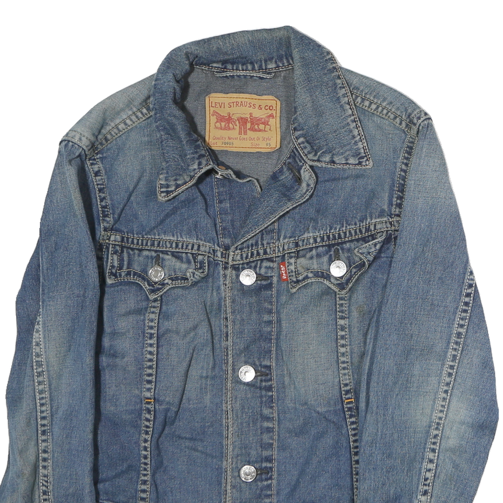 LEVI'S Mens Blue Denim Button Jacket M Cotton Classic Western Style