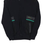 NAVIGARE Mens Black Wool Blend Jacket S Knit Zip Up Plain Stylish Casual