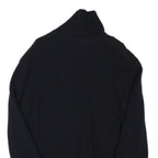 NAVIGARE Mens Black Wool Blend Jacket S Knit Zip Up Plain Stylish Casual