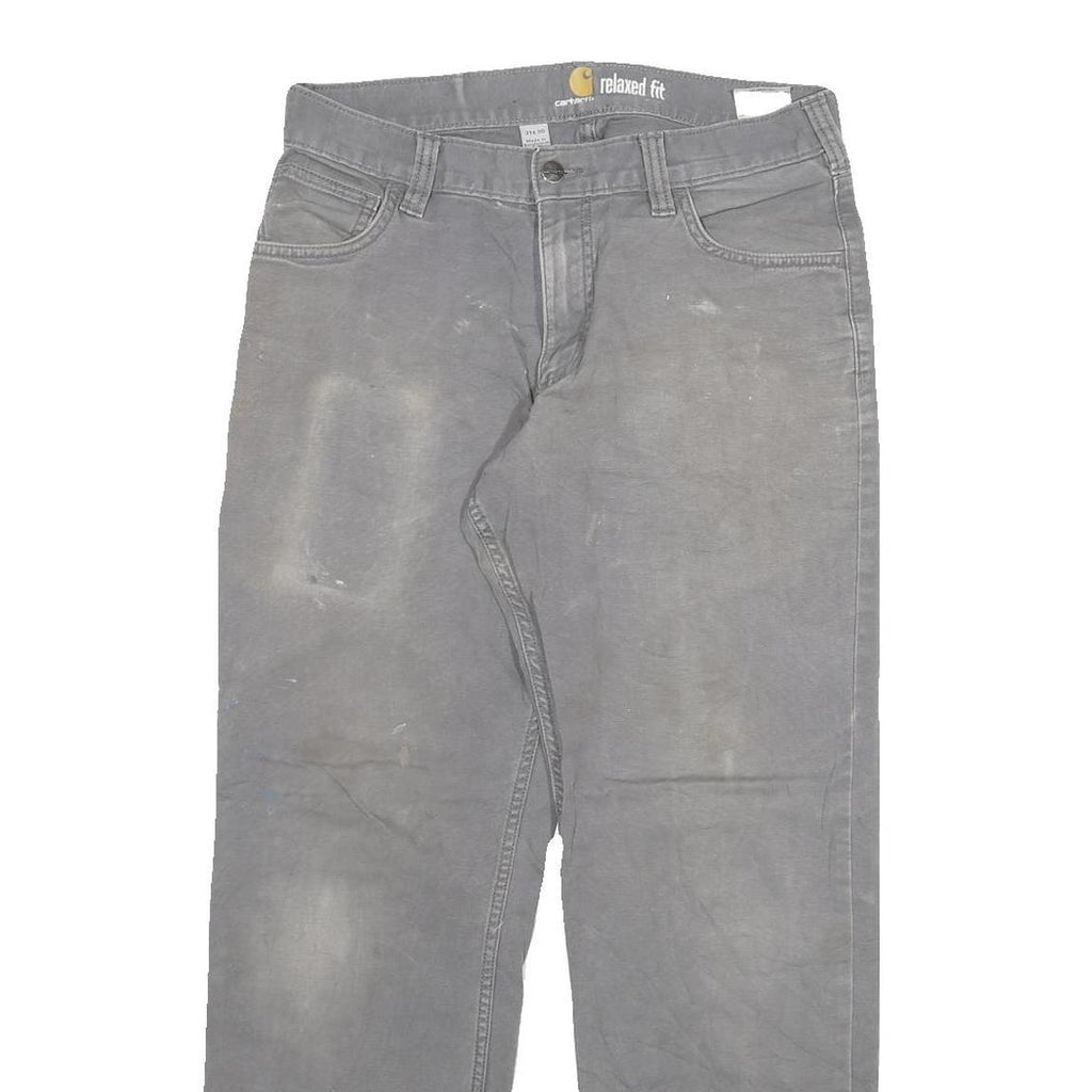 CARHARTT Mens Jeans Grey Regular Straight Denim Fair W31 L28 Workwear Utility