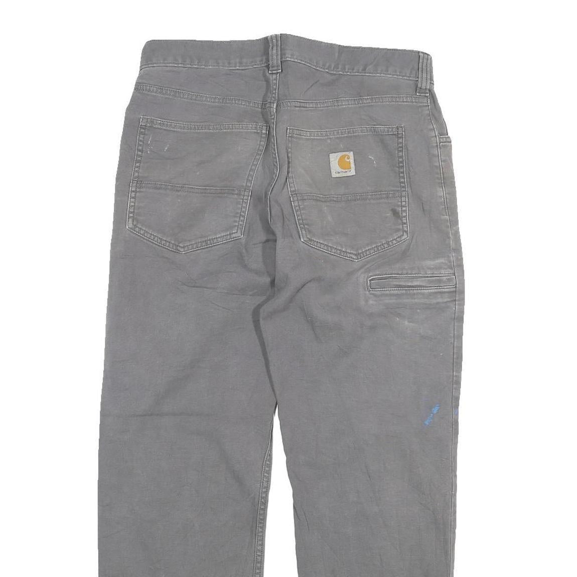 CARHARTT Mens Jeans Grey Regular Straight Denim Fair W31 L28 Workwear Utility