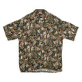 VAN HEUSEN Washable Rayon Mens Hawaiian Shirt Brown Floral L
