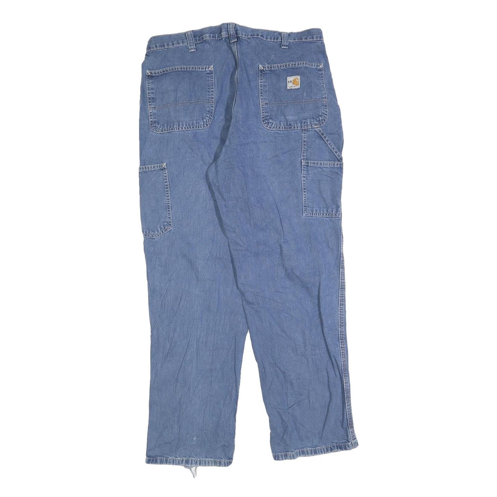 CARHARTT Mens Jeans Blue Regular Straight Denim Medium W36 L32 Workwear Casual