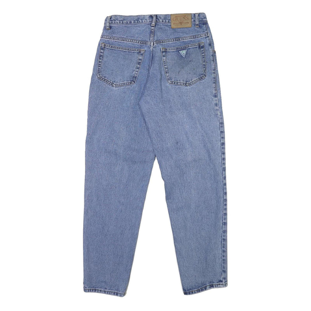 GUESS Mens Blue Regular Fit Straight Denim Jeans W31 L31 Button Closure Cotton