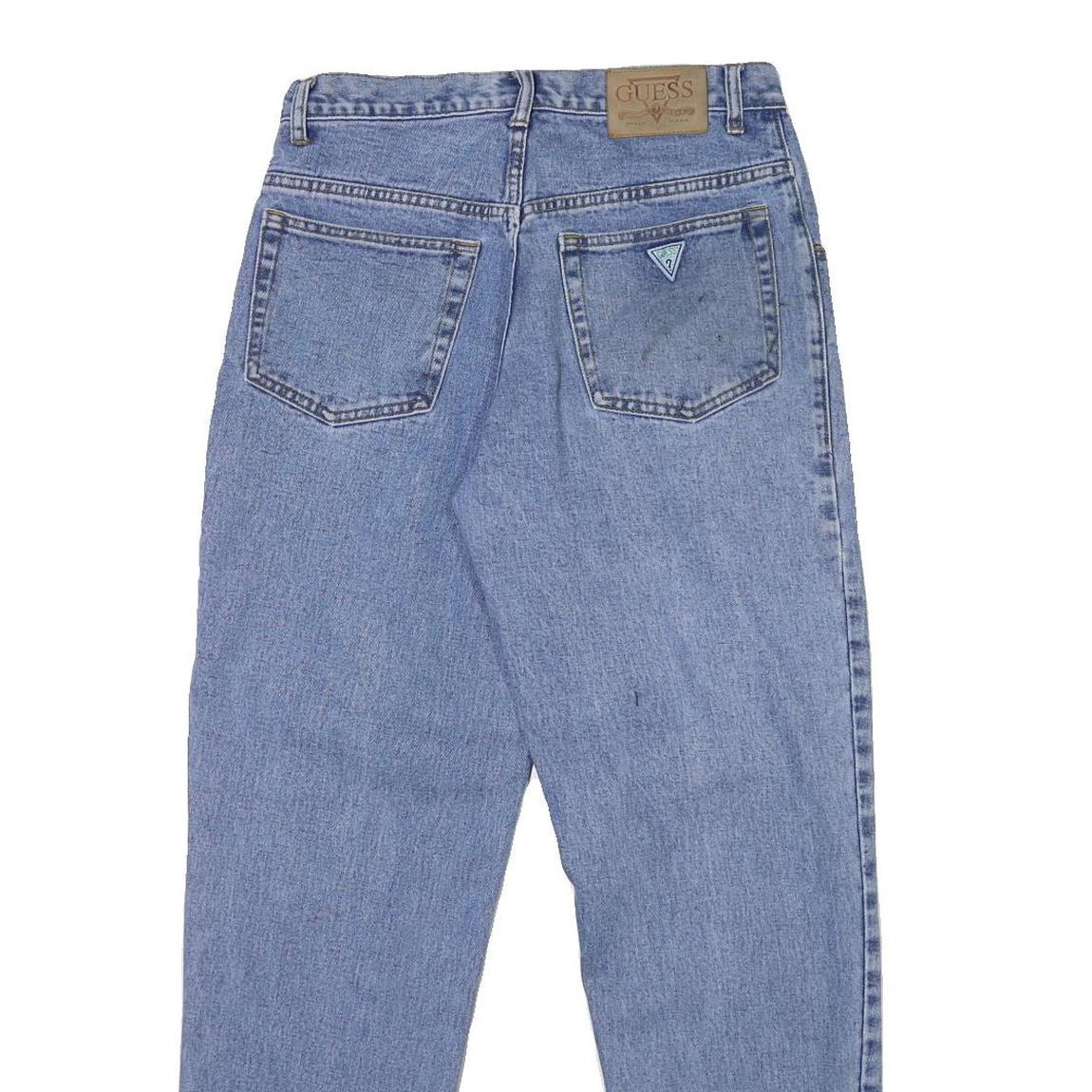 GUESS Mens Blue Regular Fit Straight Denim Jeans W31 L31 Button Closure Cotton