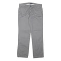 TOMMY HILFIGER Womens Regular Grey Cotton Blend Zip Trousers W32 L30 Classic