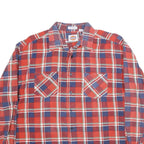 DICKIES Mens Red & Blue Check Shirt XL Long Sleeve Cotton Workwear