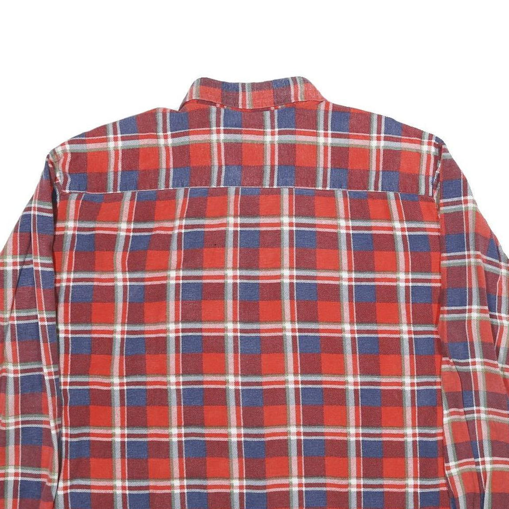 DICKIES Mens Red & Blue Check Shirt XL Long Sleeve Cotton Workwear