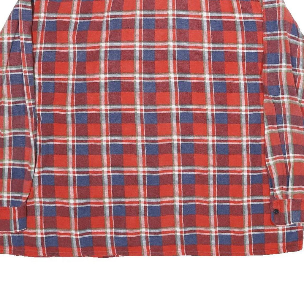 DICKIES Mens Red & Blue Check Shirt XL Long Sleeve Cotton Workwear