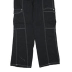 Womens Black Regular Fit Straight Cotton Blend Jeans W28 L29 Contrast Stitching