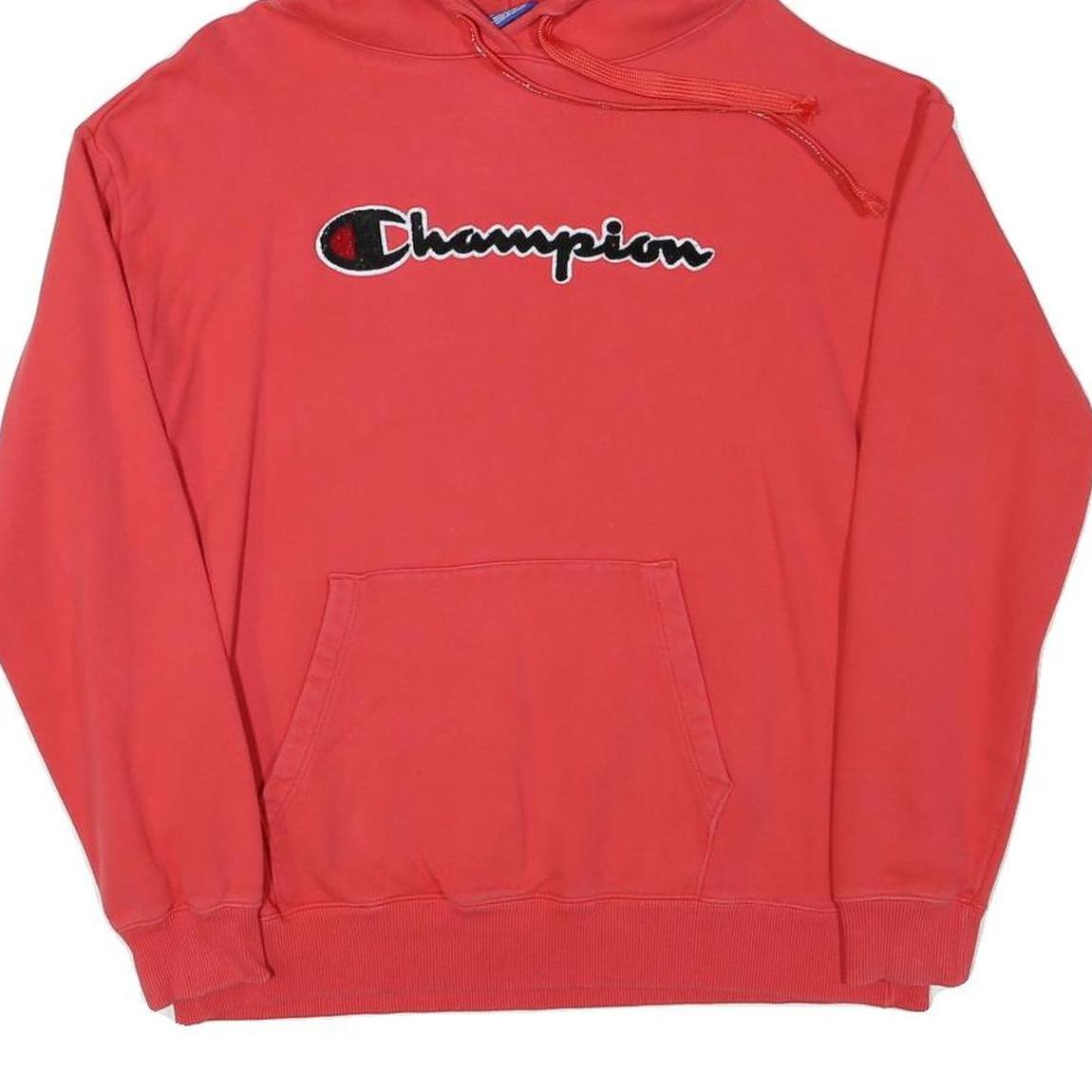 CHAMPION Mens Red Pullover Hoodie M Cotton Blend Casual Everyday Wear