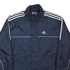 ADIDAS Mens Navy Blue Track Jacket S Polyester Blend Zip Athletic Sports