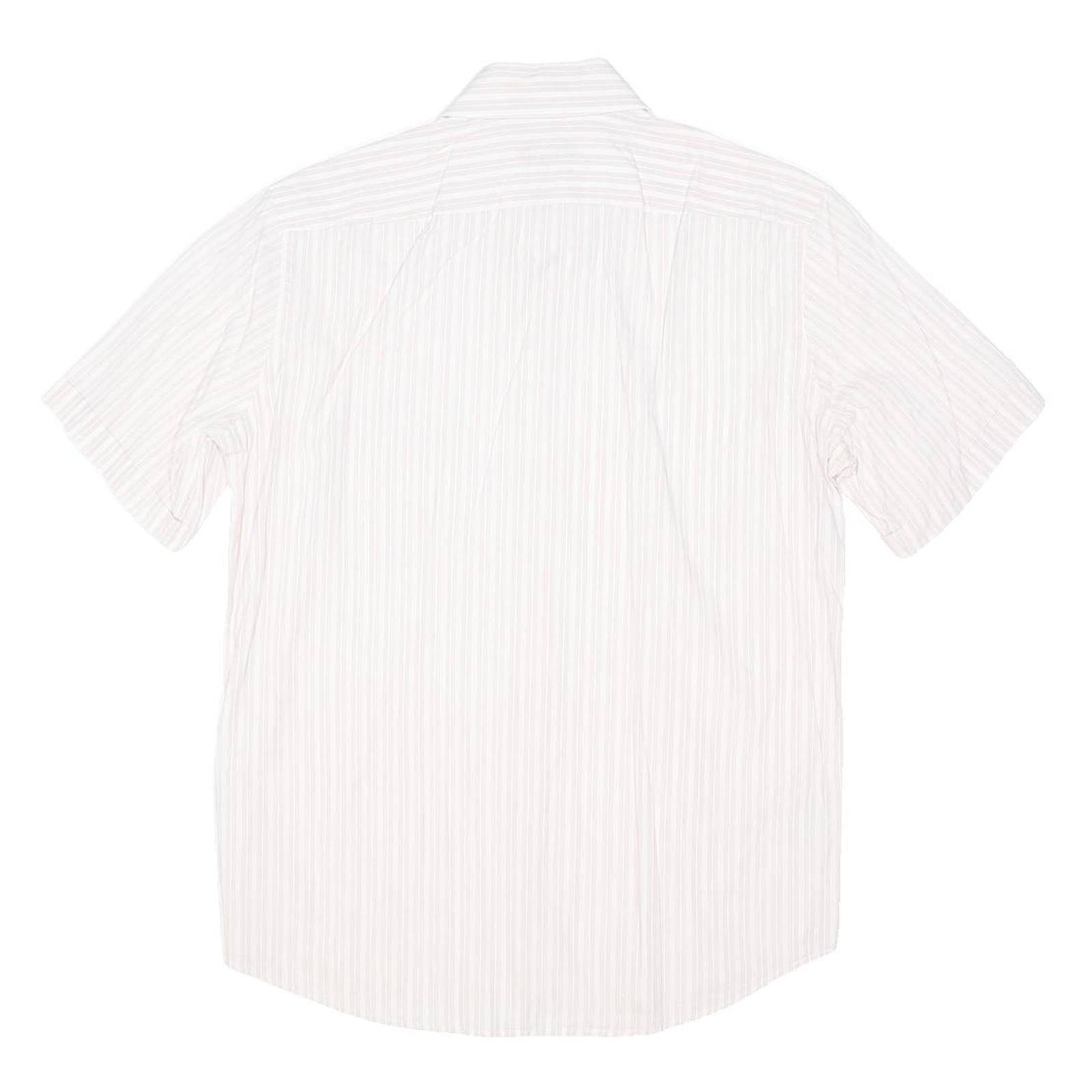 BOSS HUGO BOSS Mens White Pattern Shirt M Cotton Blend Classic Button Down