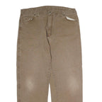 DICKIES Mens Cotton Regular Fit Straight Jeans Beige W40 L32 Workwear Zip