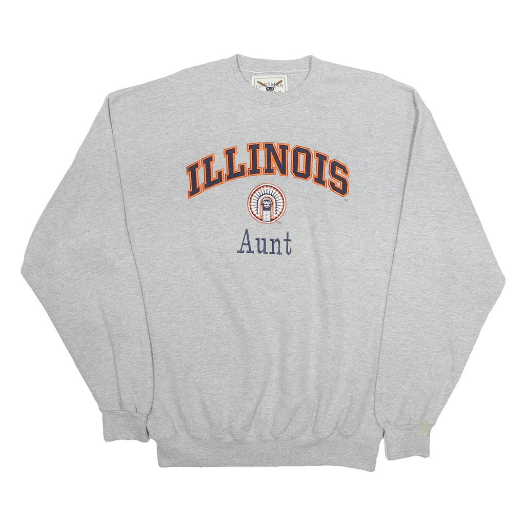 OARSMAN Womens Grey Illinois Aunt Crew Neck XL Cotton Blend Sweatshirt Pullover