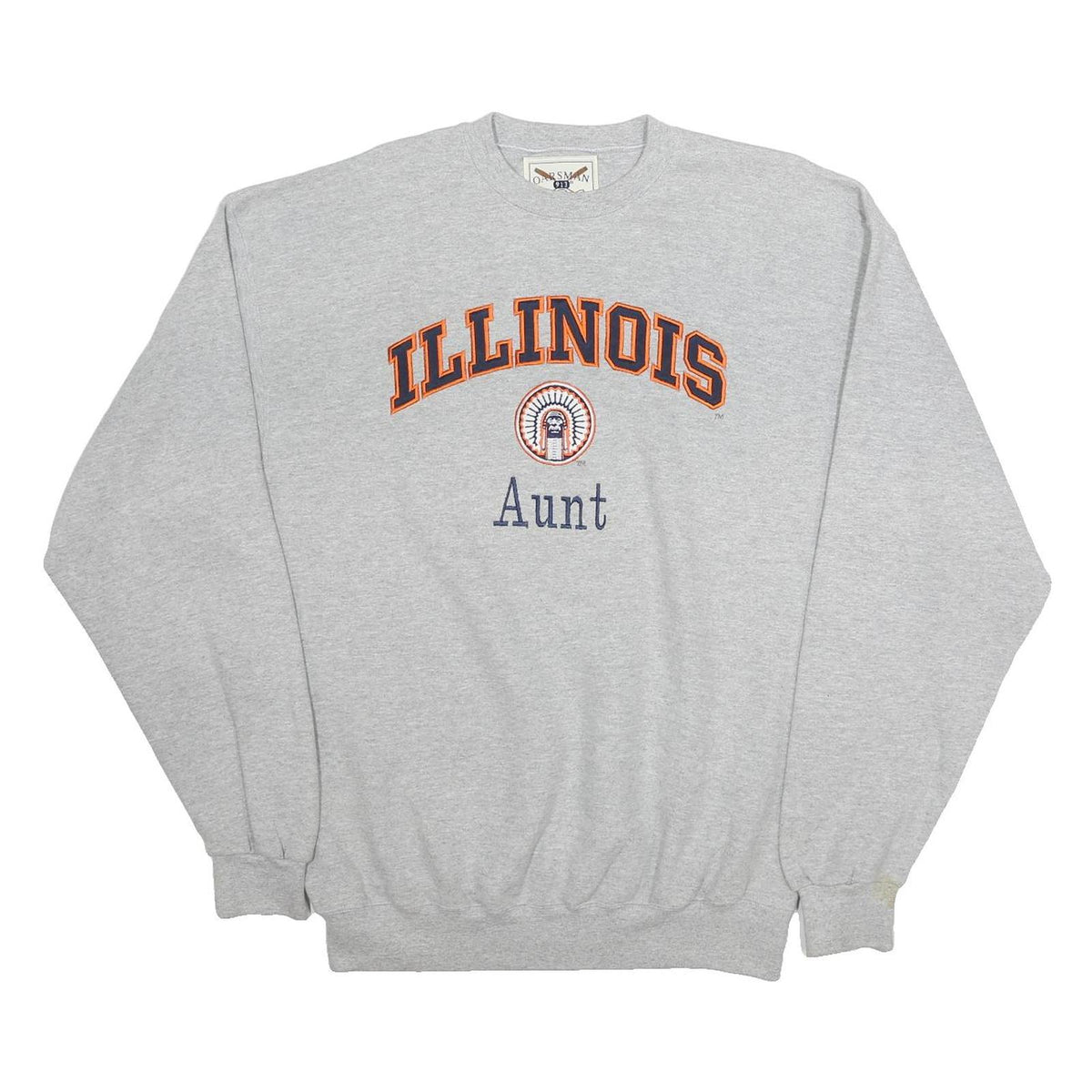OARSMAN Womens Grey Illinois Aunt Crew Neck XL Cotton Blend Sweatshirt Pullover