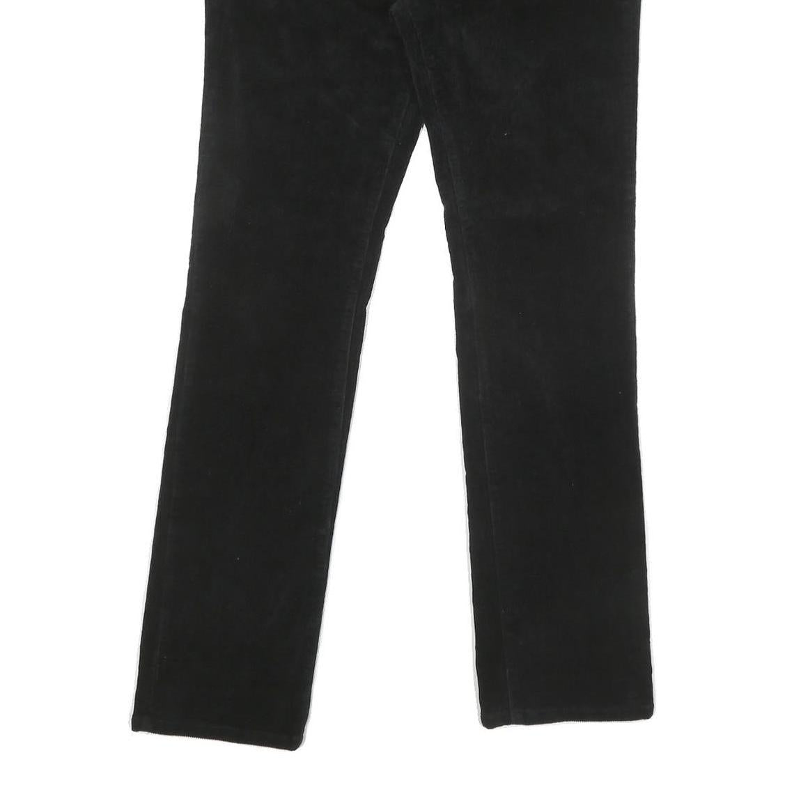 CHAPS Womens Black Slim Straight Cotton Blend Trousers W30 L31 Zip Pockets