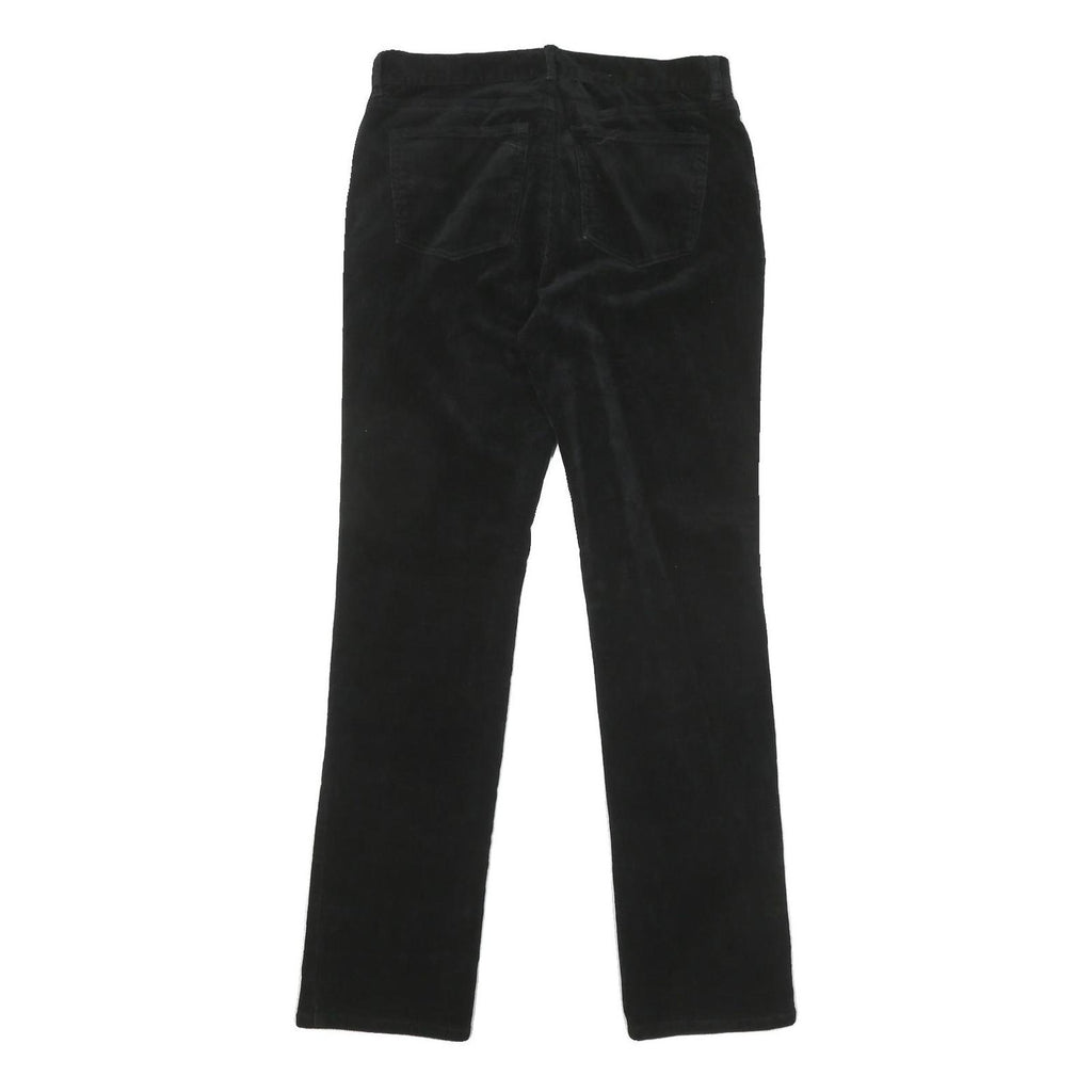 CHAPS Womens Black Slim Straight Cotton Blend Trousers W30 L31 Zip Pockets