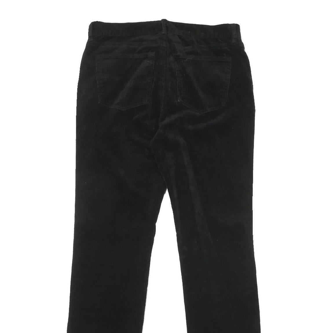 CHAPS Womens Black Slim Straight Cotton Blend Trousers W30 L31 Zip Pockets
