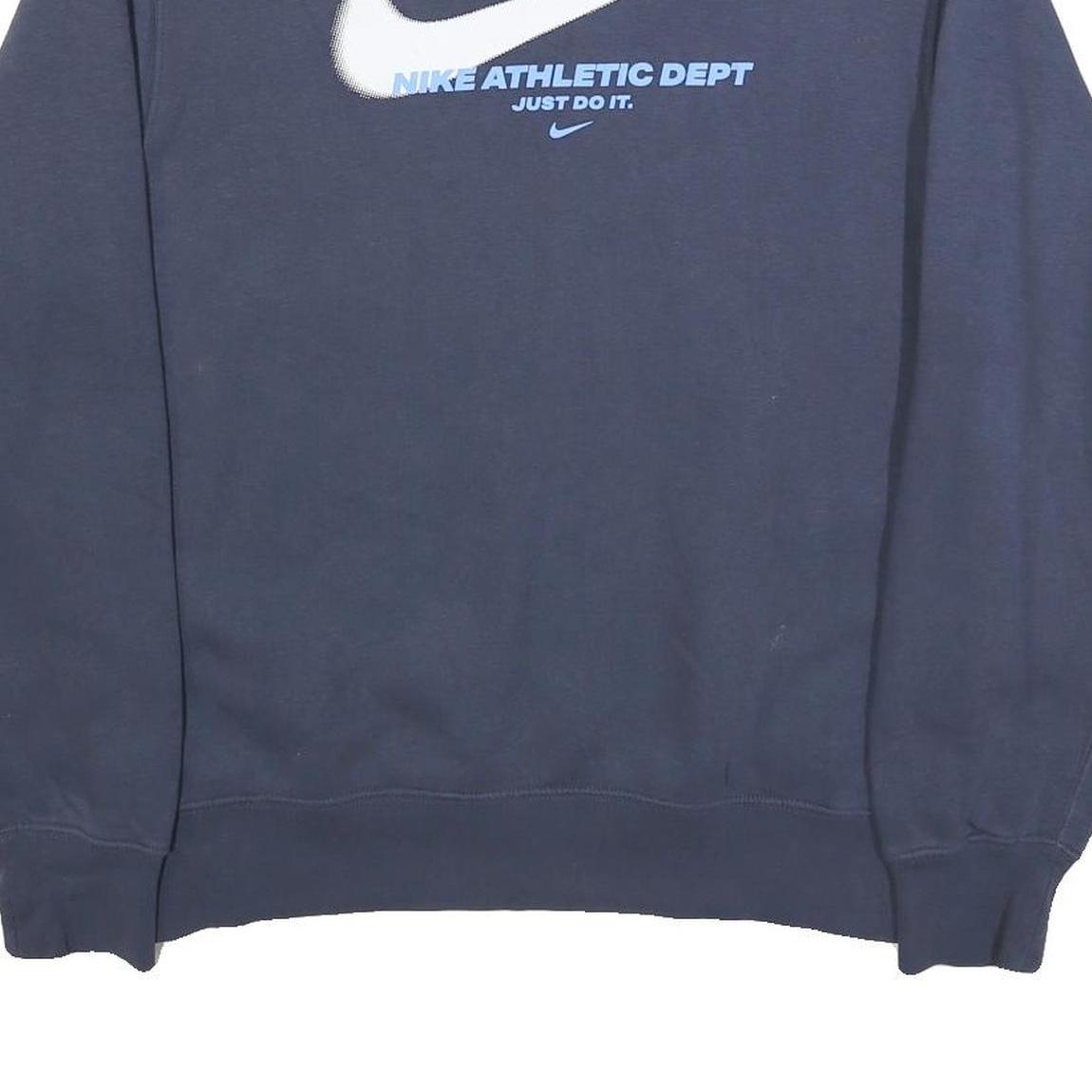 NIKE Mens Blue Crew Neck M Cotton Blend Sweatshirt Athletic Dept Just Do It