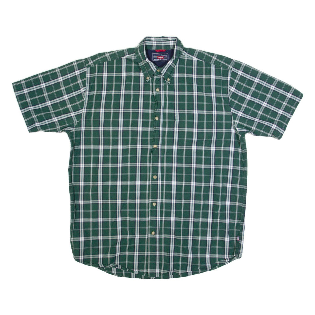 WRANGLER Mens Shirt Green Check M