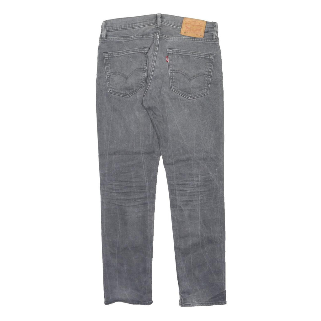 LEVI'S 511 Slim Mens Jeans Grey Regular Slim Denim Medium W32 L30 Slim Fit Zip