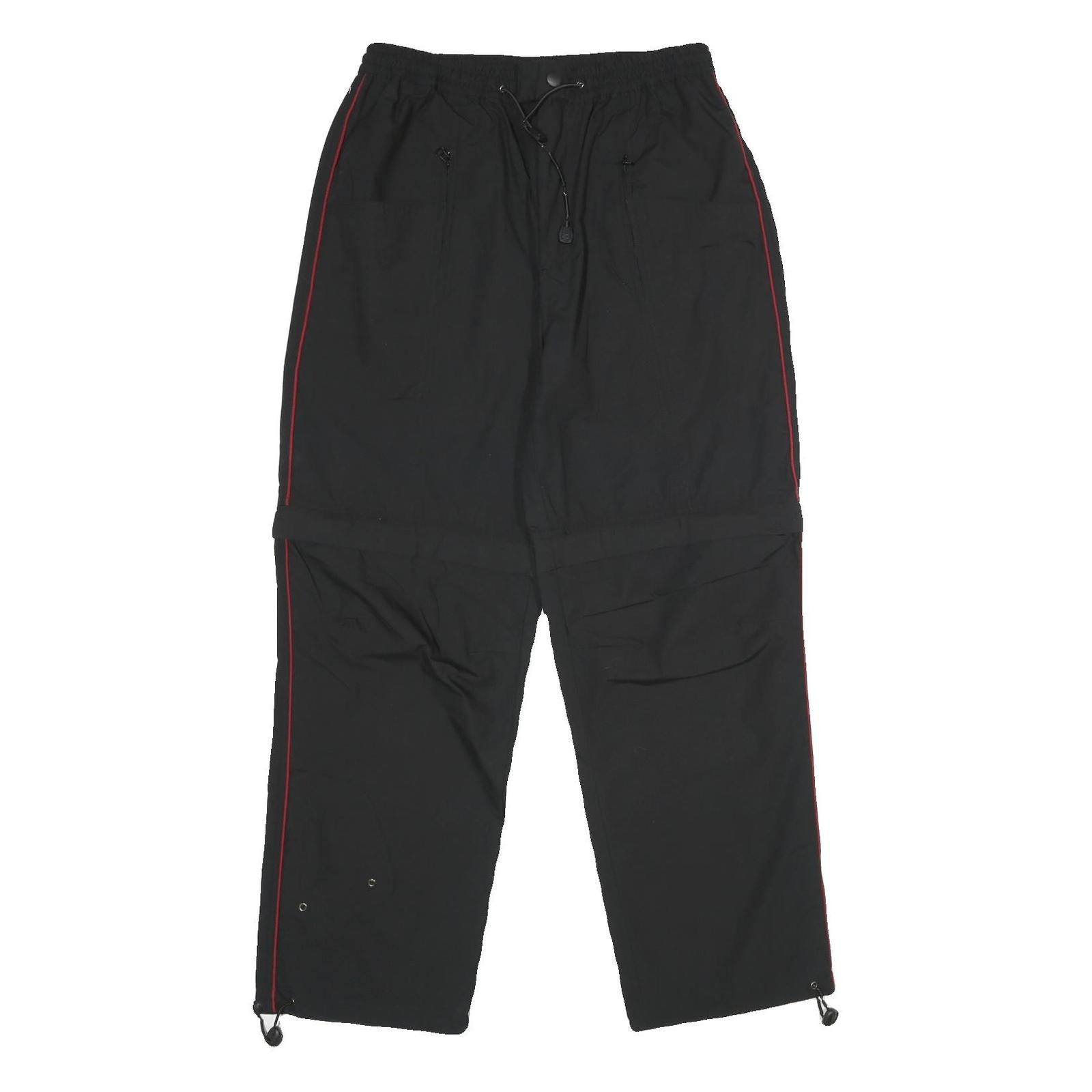 EXPRESSIONS Mens Cotton Blend Black Regular Straight Trousers W28 L30 Zip