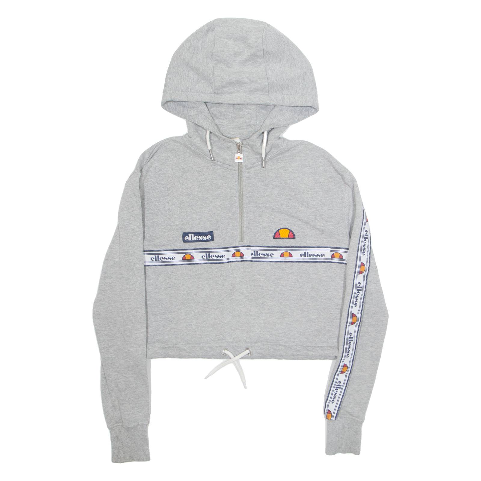 ELLESSE Cropped Womens Grey Hoodie UK 4