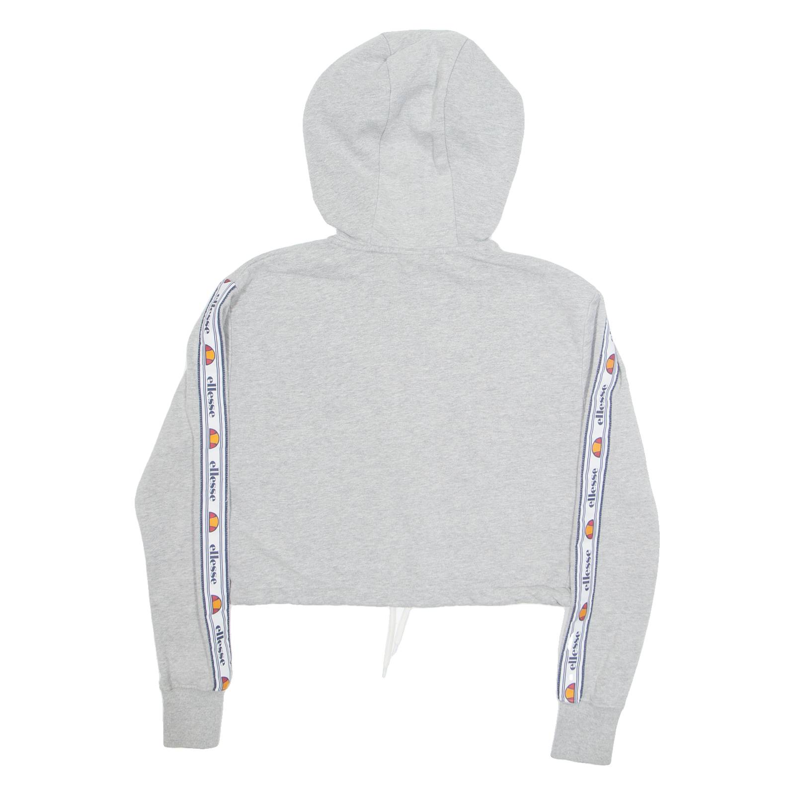 ELLESSE Cropped Womens Grey Hoodie UK 4