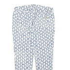 MICHAEL KORS Womens Cotton Blend White & Blue Slim Patterned Trousers W31 L25