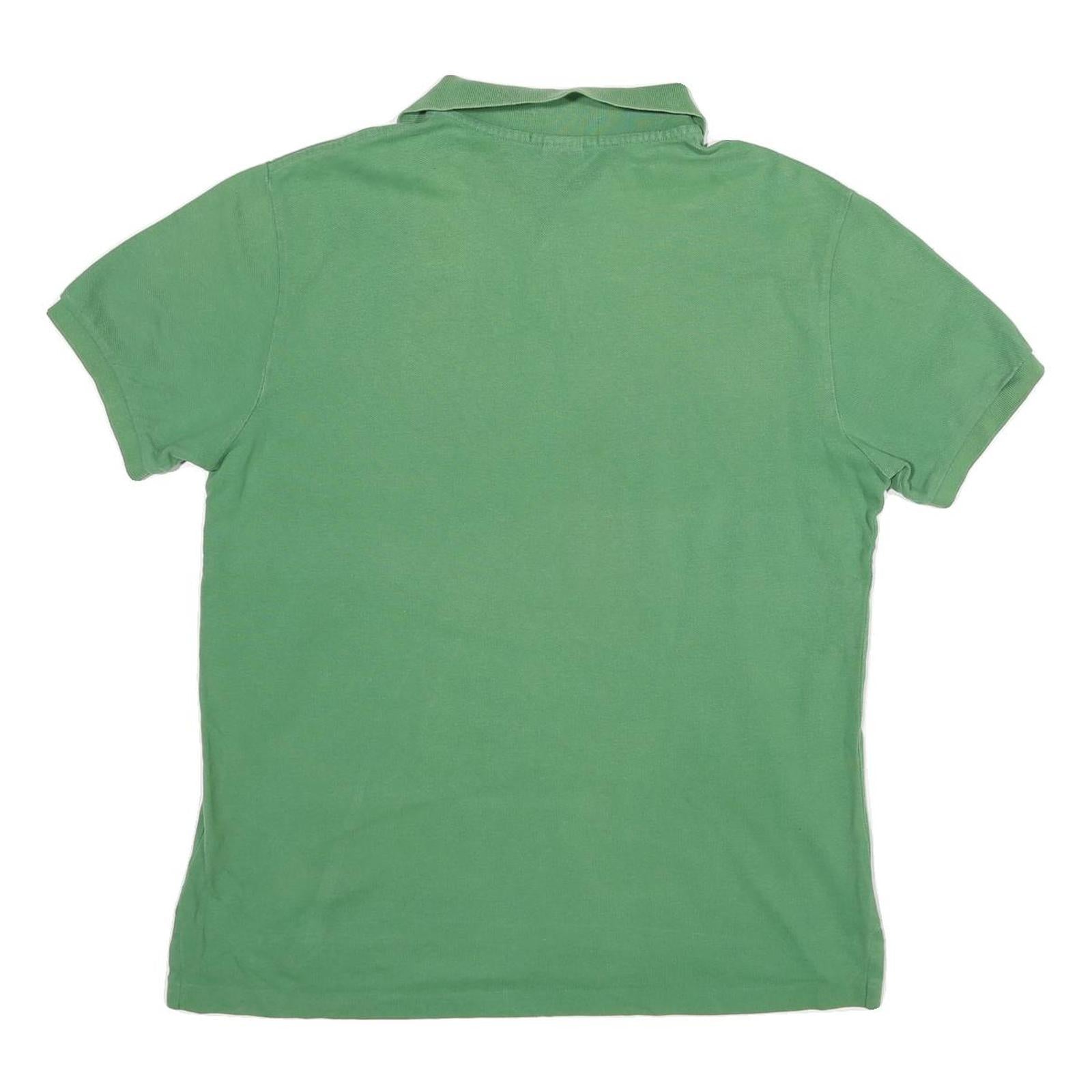 POLO RALPH LAUREN Mens Green Short Sleeve Plain XL Cotton Blend Polo Shirt