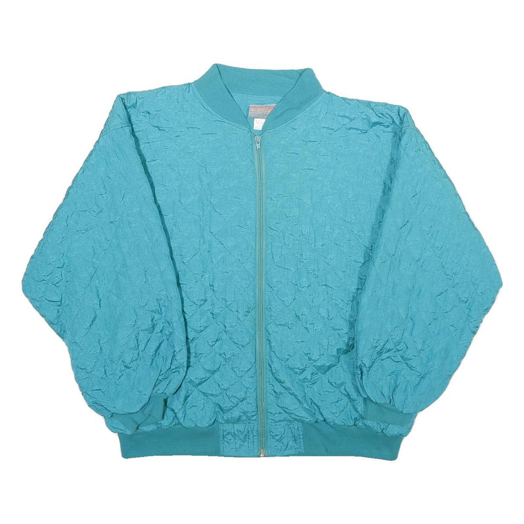 SPORTING CLUB Mens Blue Nylon Zip Jacket M Casual Lightweight Bomber Style