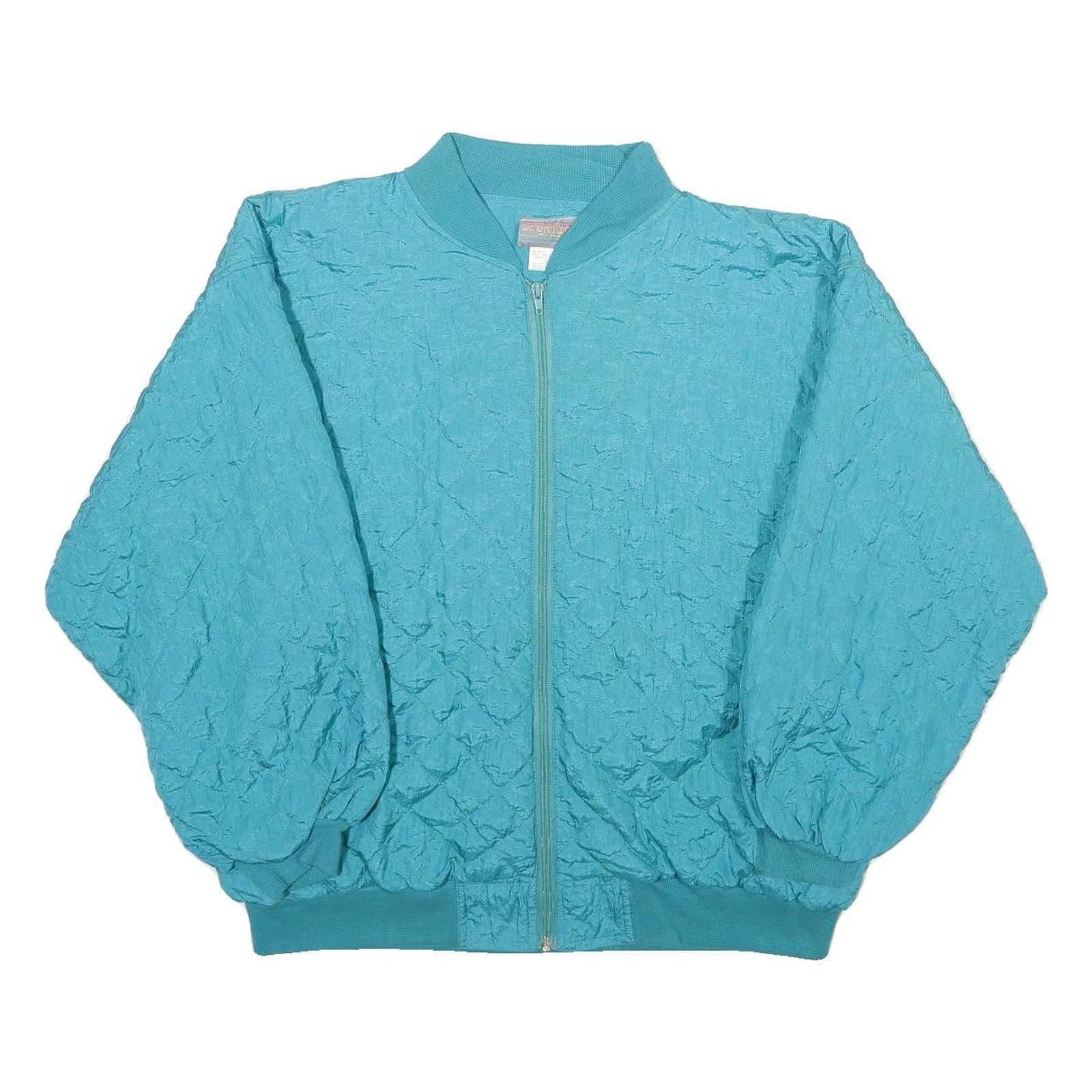 SPORTING CLUB Mens Blue Nylon Zip Jacket M Casual Lightweight Bomber Style