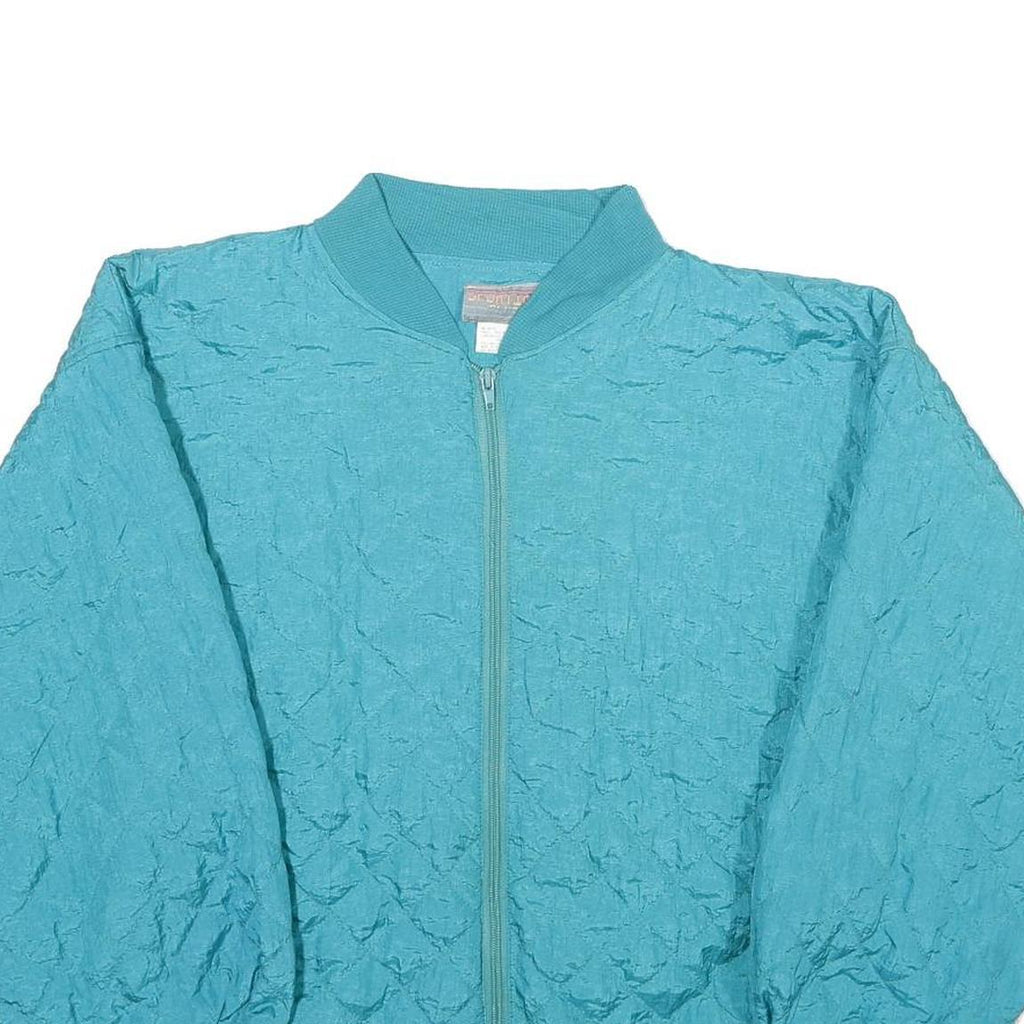 SPORTING CLUB Mens Blue Nylon Zip Jacket M Casual Lightweight Bomber Style