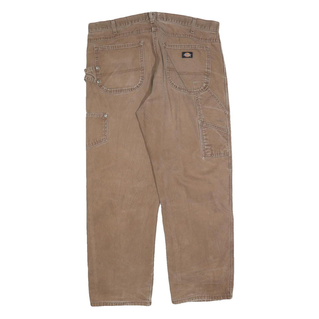 DICKIES Mens Jeans Brown Relaxed Straight Denim Medium W38 L30 Workwear Pants