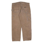 DICKIES Mens Jeans Brown Relaxed Straight Denim Medium W38 L30 Workwear Pants