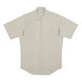 WOOLRICH Mens Beige Cotton Blend Short Sleeve Shirt M Casual Utility Workwear