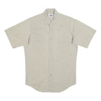 WOOLRICH Mens Beige Cotton Blend Short Sleeve Shirt M Casual Utility Workwear