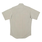 WOOLRICH Mens Beige Cotton Blend Short Sleeve Shirt M Casual Utility Workwear