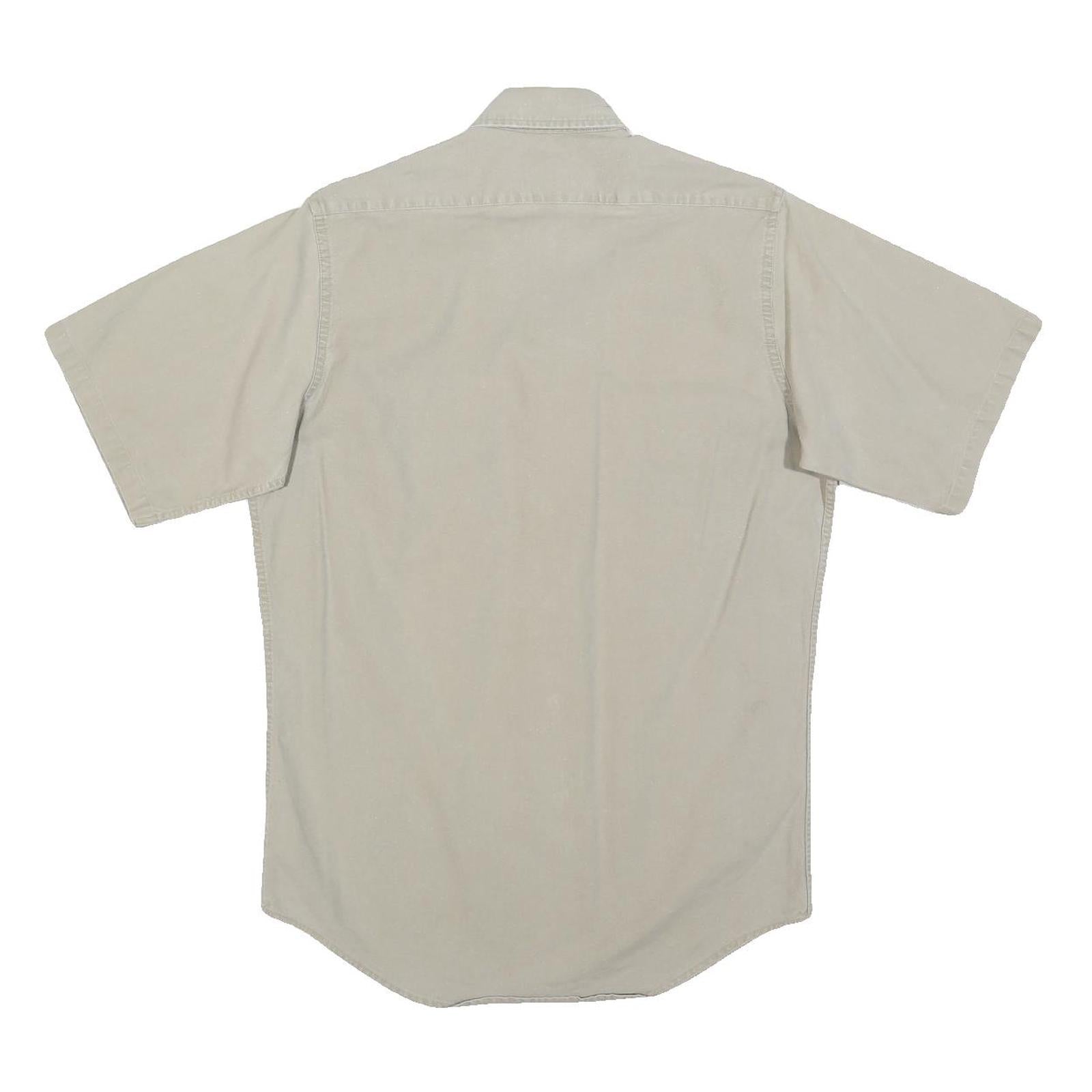 WOOLRICH Mens Beige Cotton Blend Short Sleeve Shirt M Casual Utility Workwear