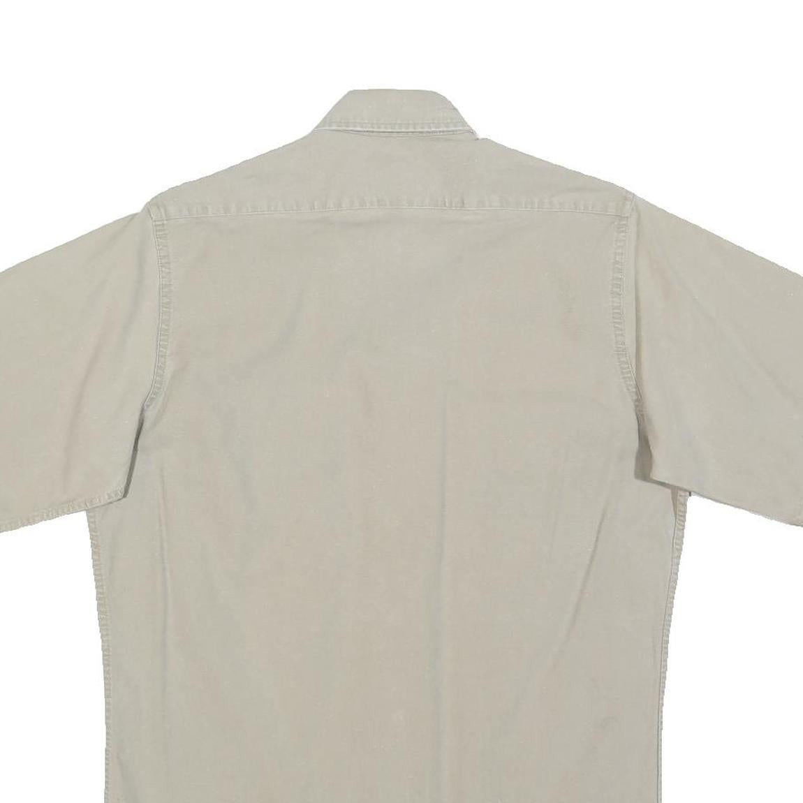 WOOLRICH Mens Beige Cotton Blend Short Sleeve Shirt M Casual Utility Workwear