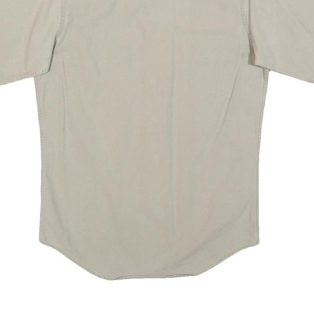 WOOLRICH Mens Beige Cotton Blend Short Sleeve Shirt M Casual Utility Workwear