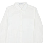 Mens Plain Shirt White Long Sleeve M